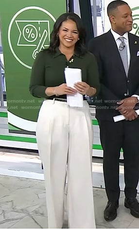 Laura’s white pleated pants on Today