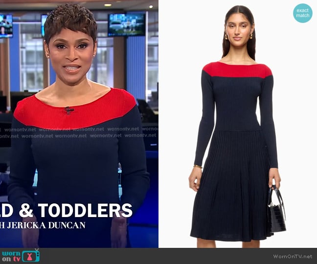 LAUREN Ralph Lauren Patney Dress worn by Jericka Duncan on CBS Evening News