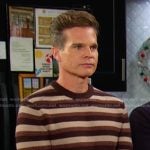Leo's brown striped sweater on Days of our Lives