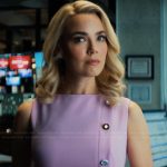 Lexy’s purple sleeveless button detail sheath dress on His & Hers