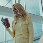 Lexy’s yellow tweed cardigan and skirt on His & Hers