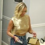 Lindsay’s gold metallic crop top on Summer House