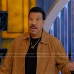 Lionel Richie’s beige suede shirt jacket on American Idol
