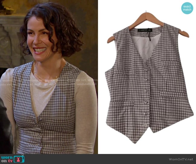 Lioness Check Vest worn by Sarah Horton (Linsey Godfrey) on Days of our Lives