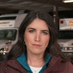 Liz’s brown down jacket on Today