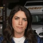 Liz’s navy chevron down jacket on Today