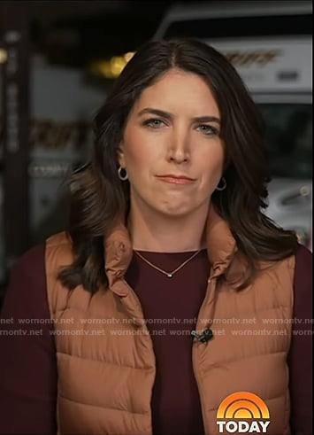 Liz’s orange padded vest on Today