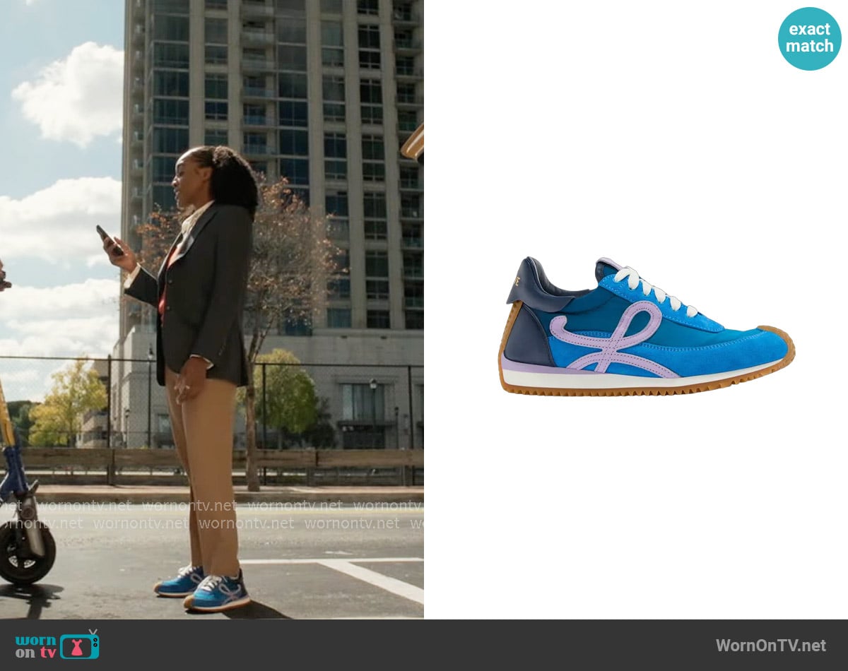 Loewe  Flow Runner 2.0 in Gradient Blue Lilac worn by Faith Mitchell (Iantha Richardson) on Will Trent