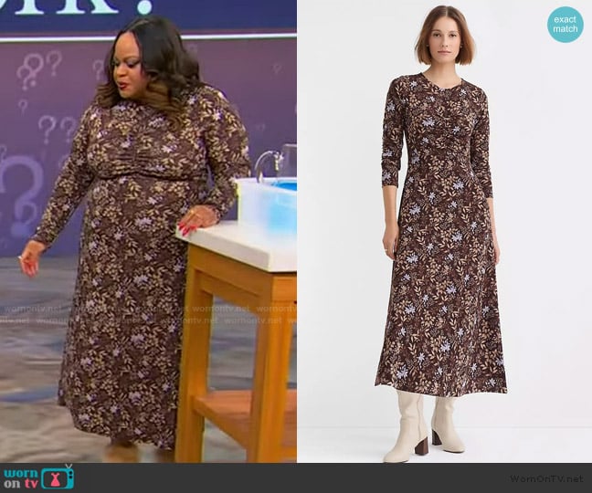 Loft Garden Ruched Bodice Midi Dress worn by Denise Caldwell on Tamron Hall Show