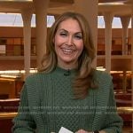 Lori’s green cable knit sweater on Good Morning America