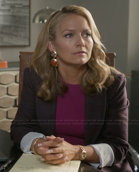 Lorna’s purple plaid blazer on The Lincoln Lawyer