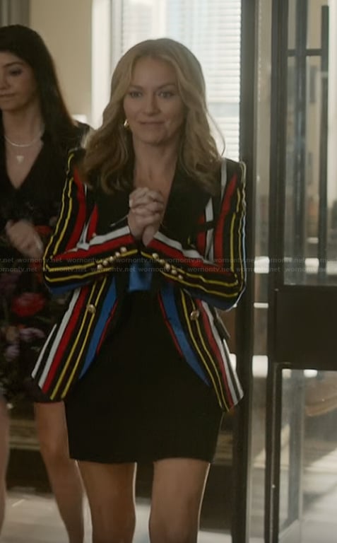 Lorna's striped double breasted blazer on The Lincoln Lawyer