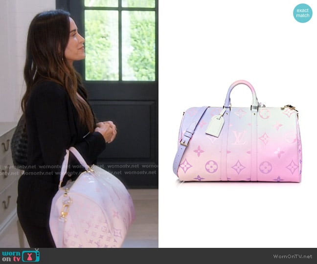 Louis Vuitton Monogram Giant Spring In The City Keepall 45 Sunrise Pastel worn by Kyle Richards on The Real Housewives of Beverly Hills
