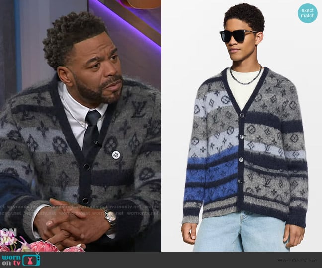 Method Man’s mohai monogram cardigan on The Kelly Clarkson Show