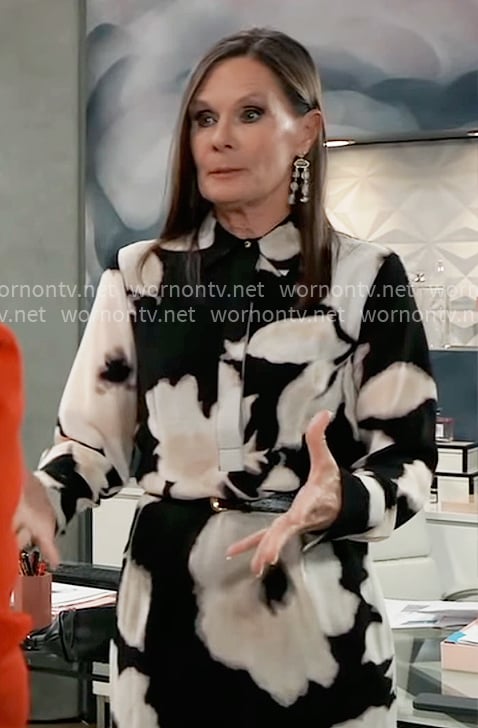 Lucy's black and white floral dress on General Hospital