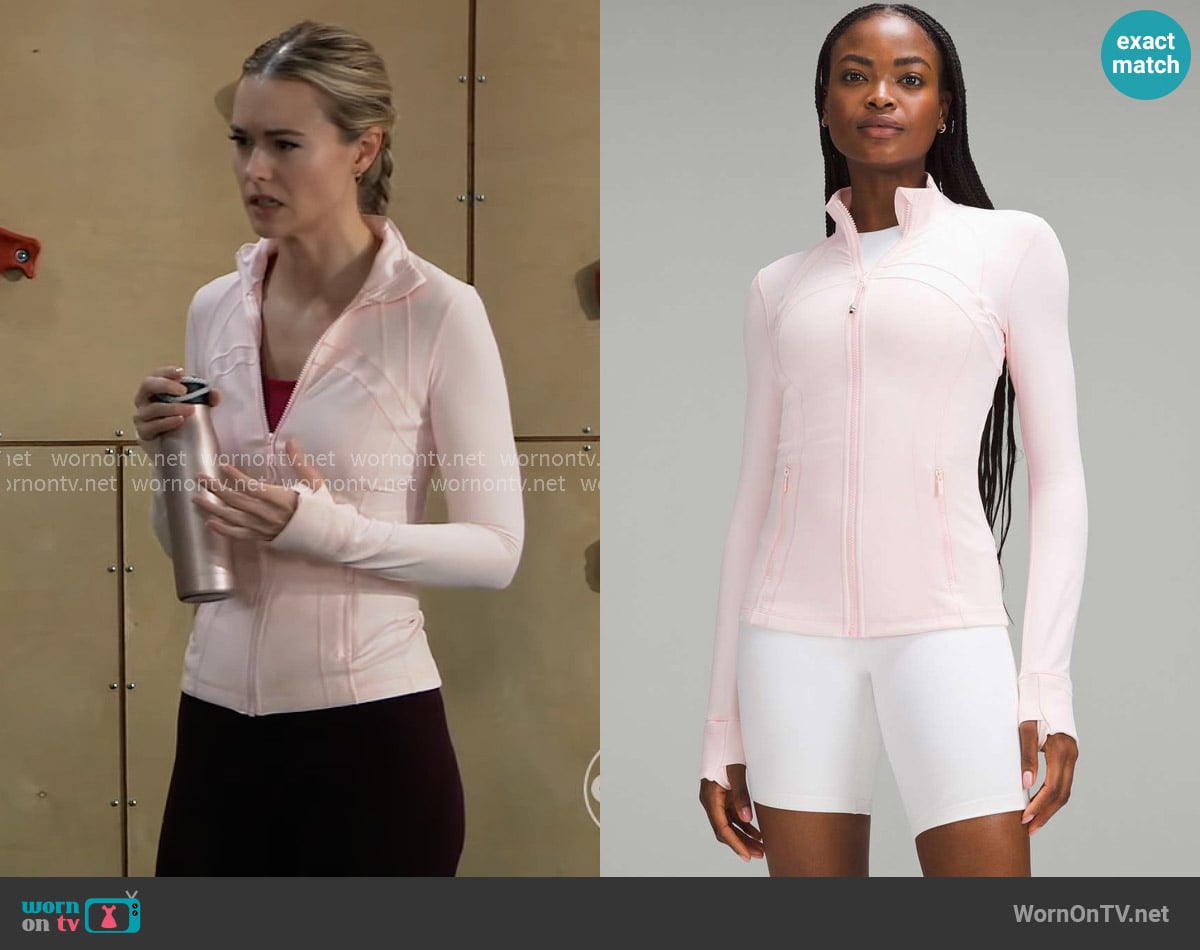 Lululemon Define Jacket in Strawberry Milkshake worn by Jacinda Bracken (Paige Herschell) on General Hospital