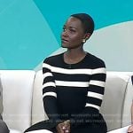 Lupita Nyong’o’s black striped ribbed dress on Today