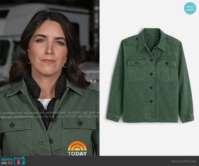Madewell Easy Utility Shirt-Jacket in Green worn by Liz Kreutz on Today