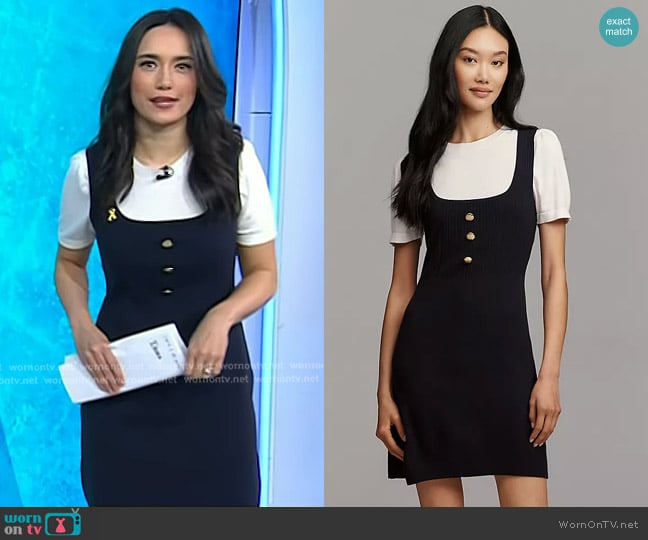 Maeve Twofer Double-Breasted Mini Dress worn by Emilie Ikeda on Today