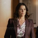 Maggie's floral blouse and burgundy blazer on The Lincoln Lawyer