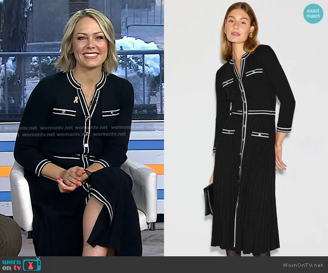 Maje Redoua Contrast Knit Midi Dress worn by Dylan Dreyer on Today