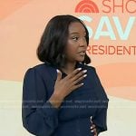 Makho's navy smocked shirtdress on Today