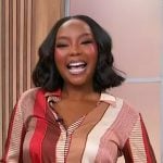 Makho Ndlovu’s striped satin blouse on Sherri