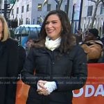 Stephanie Mansour’s black fur trim puffer coat on Today