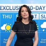 Maria’s black ruched short sleeve dress on Today