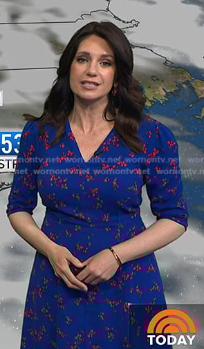 Maria’s blue floral v-neck dress on Today
