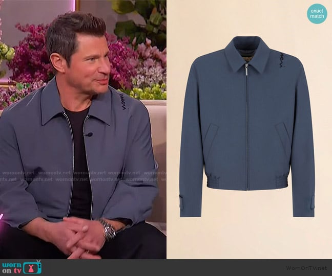 Nick’s blue zip down jacket on The Jennifer Hudson Show