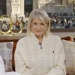 Martha Stewart's white cable knit sweater and pants on Today