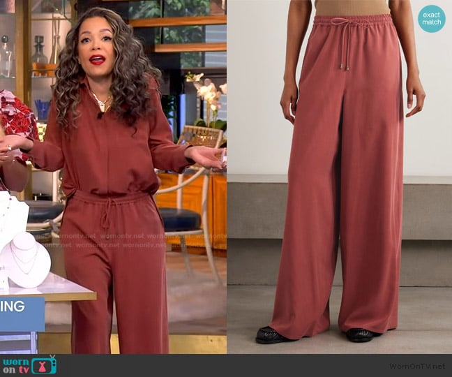 Max Mara Genero silk pants worn by Sunny Hostin on The View