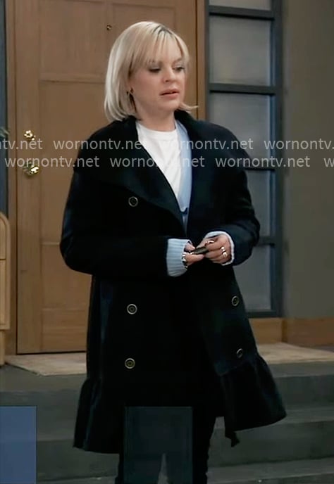 Maxie’s dark plaid coat on General Hospital