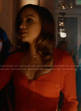 May's red button front sweetheart dress on 9-1-1