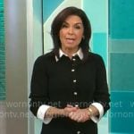 Meg Oliver's black button front dress on CBS Mornings