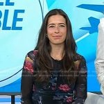 Megan Spurrell’s black floral mesh midi dress on Today