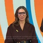Melissa's brown wrap jacket and pants on Today