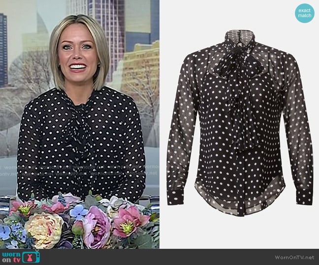 Michael Kors Dot Pleat Bow Blouse worn by Dylan Dreyer on Today