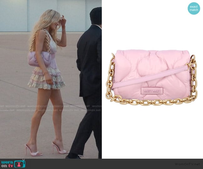Miu Miu Padded Nylon Shoulder Bag worn by Ainsley Norris (Michelle Randolph) on Landman