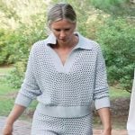 Molly’s blue eyelet sweater set on Southern Charm