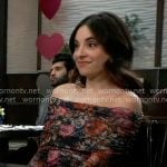 Molly's floral mesh off-shoulder top on General Hospital