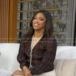 Morgan’s red plaid top on Good Morning America