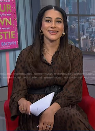 Morgan's brown leopard maxi dress on NBC News Daily