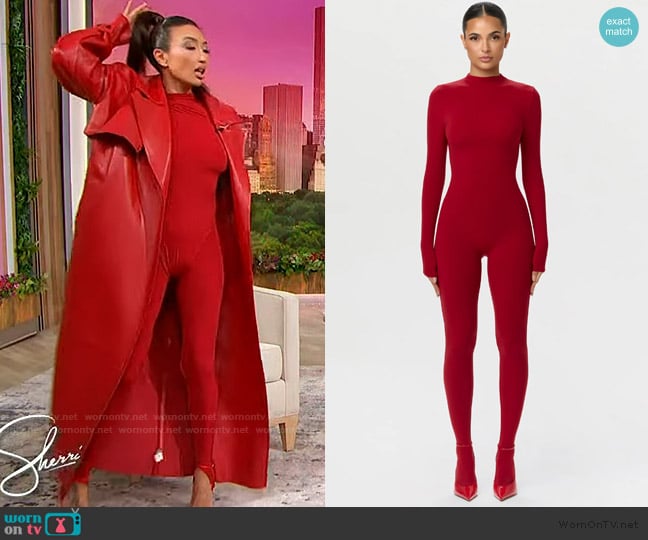 Naked Wardrobe Naked Closed Toe Jumpsuit worn by Jeannie Mai on Sherri