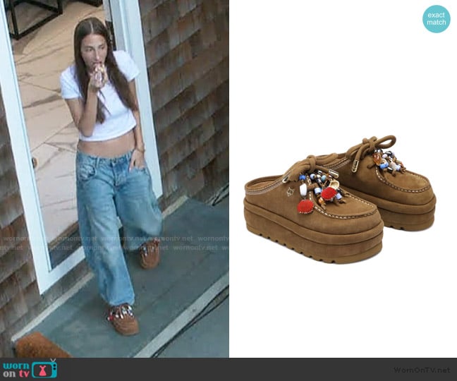 Naked Wolfe Blizzard Tan Suede worn by Amanda Batula on Summer House
