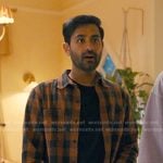 Naveen's brown check print shirt on The Burbs