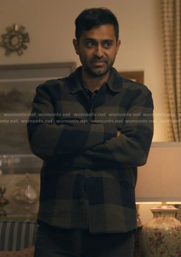 Naveen's green plaid shirt jacket on The Burbs