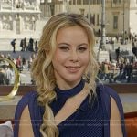 Tara Lipinski’s navy pleated cutout dress on Today
