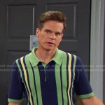 Leo’s navy and green striped polo shirt on Days of our Lives